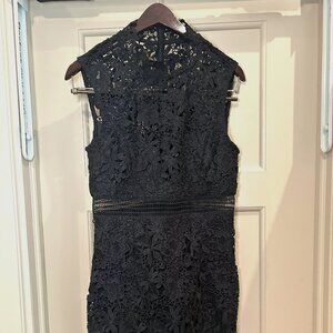 Bardot Black 4 Paris Lace Illusion Mock-neck Sheath Dress Women’s 6 Small